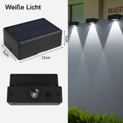 Solar LED Außenwandleuchte IP65 – Modernes Licht für Garten, Terrasse & Hauswand – Warmweiß/Kaltweiß – Solar betrieben
