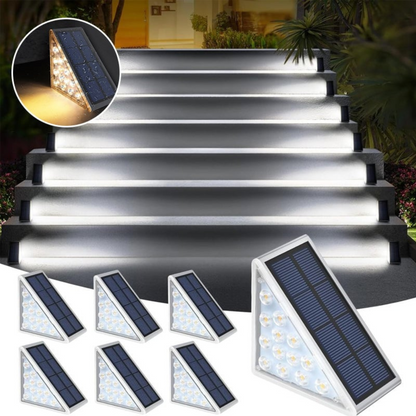 Solar Treppenlicht Außen LED – Wasserdichte Solar Stufenleuchte für Garten, Terrasse & Wege – Automatische Außenbeleuchtung mit Sensor