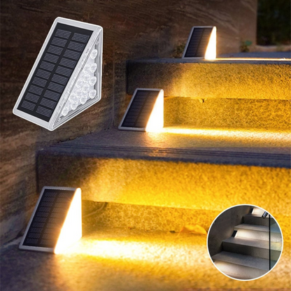 Solar Treppenlicht Außen LED – Wasserdichte Solar Stufenleuchte für Garten, Terrasse & Wege – Automatische Außenbeleuchtung mit Sensor