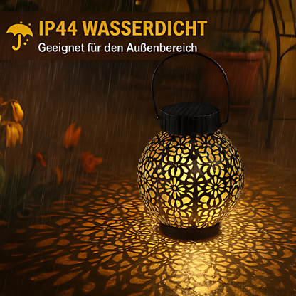 Solar Laterne LED IP44 Wasserdicht – Garten Solarleuchte Außen Dekolampe für Terrasse & Balkon