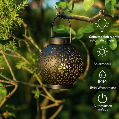 Solar Laterne LED IP44 Wasserdicht – Garten Solarleuchte Außen Dekolampe für Terrasse & Balkon