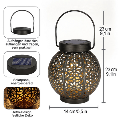 Solar Laterne LED IP44 Wasserdicht – Garten Solarleuchte Außen Dekolampe für Terrasse & Balkon