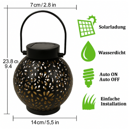 Solar Laterne LED IP44 Wasserdicht – Garten Solarleuchte Außen Dekolampe für Terrasse & Balkon