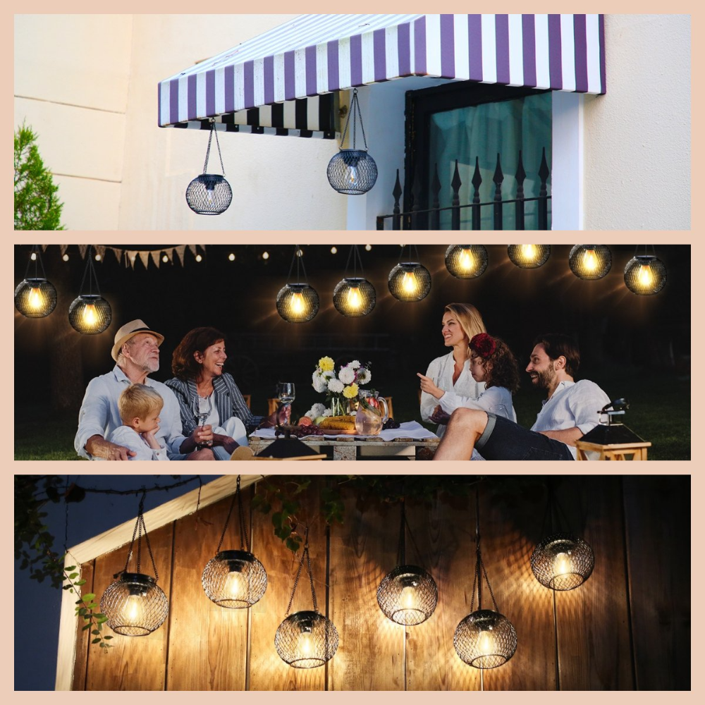Solar Gartenlaterne LED – Solar Hängelampe für Außen mit warmweißem Licht | Automatisches Ein/Aus & Wetterfest