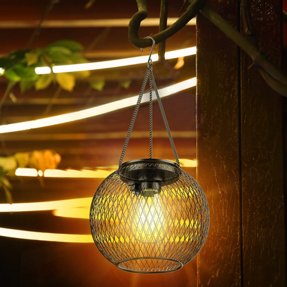 Solar Gartenlaterne LED – Solar Hängelampe für Außen mit warmweißem Licht | Automatisches Ein/Aus & Wetterfest
