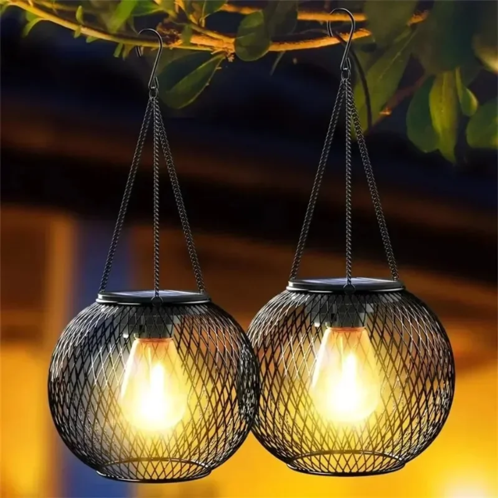 Solar Gartenlaterne LED – Solar Hängelampe für Außen mit warmweißem Licht | Automatisches Ein/Aus & Wetterfest