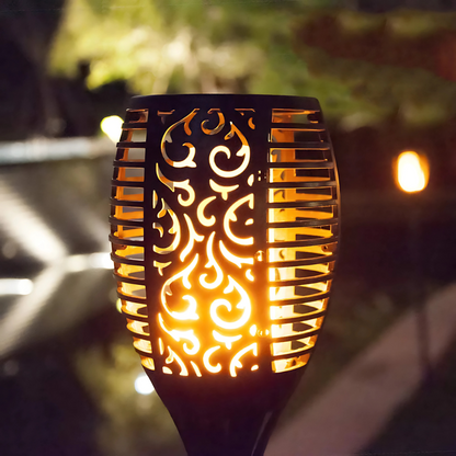 Solar Gartenfackel LED mit Flammen-Effekt | Solarleuchte Außen für Garten & Terrasse | IP65 Wasserdicht Deko Lampe