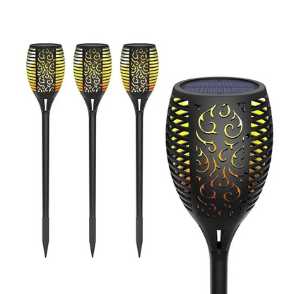 Solar Gartenfackel LED mit Flammen-Effekt | Solarleuchte Außen für Garten & Terrasse | IP65 Wasserdicht Deko Lampe