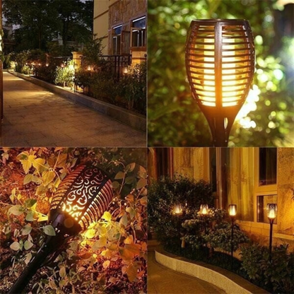 Solar Gartenfackel LED mit Flammen-Effekt | Solarleuchte Außen für Garten & Terrasse | IP65 Wasserdicht Deko Lampe