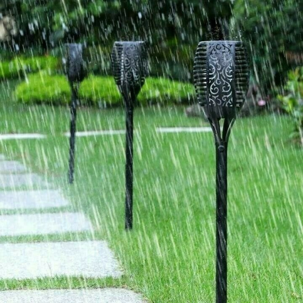 Solar Gartenfackel LED mit Flammen-Effekt | Solarleuchte Außen für Garten & Terrasse | IP65 Wasserdicht Deko Lampe