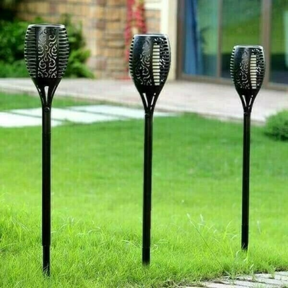 Solar Gartenfackel LED mit Flammen-Effekt | Solarleuchte Außen für Garten & Terrasse | IP65 Wasserdicht Deko Lampe