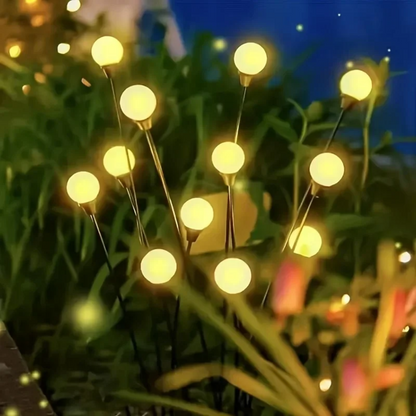 LED Solar Gartenstecker mit 6-Lichter-Blütenkopf, Außen-Gartenlampe 75 cm – Warmweiß, Kabellos, Energieeffizient