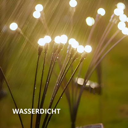 LED Solar Gartenstecker mit 6-Lichter-Blütenkopf, Außen-Gartenlampe 75 cm – Warmweiß, Kabellos, Energieeffizient