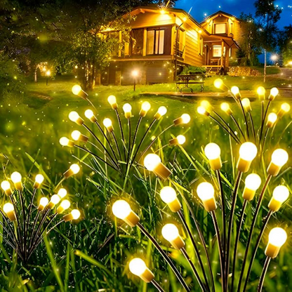 LED Solar Gartenstecker mit 6-Lichter-Blütenkopf, Außen-Gartenlampe 75 cm – Warmweiß, Kabellos, Energieeffizient