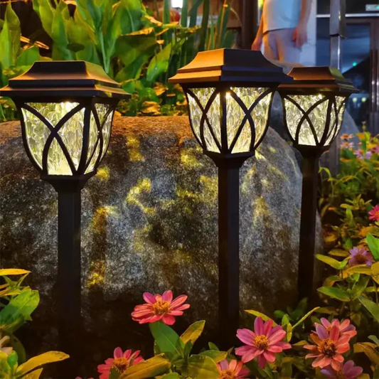 Solar Gartenleuchte LED Warmweiß – Wasserdichte Solar Wegeleuchte mit Erdspieß für Außen | Garten, Terrasse & Wegebeleuchtung