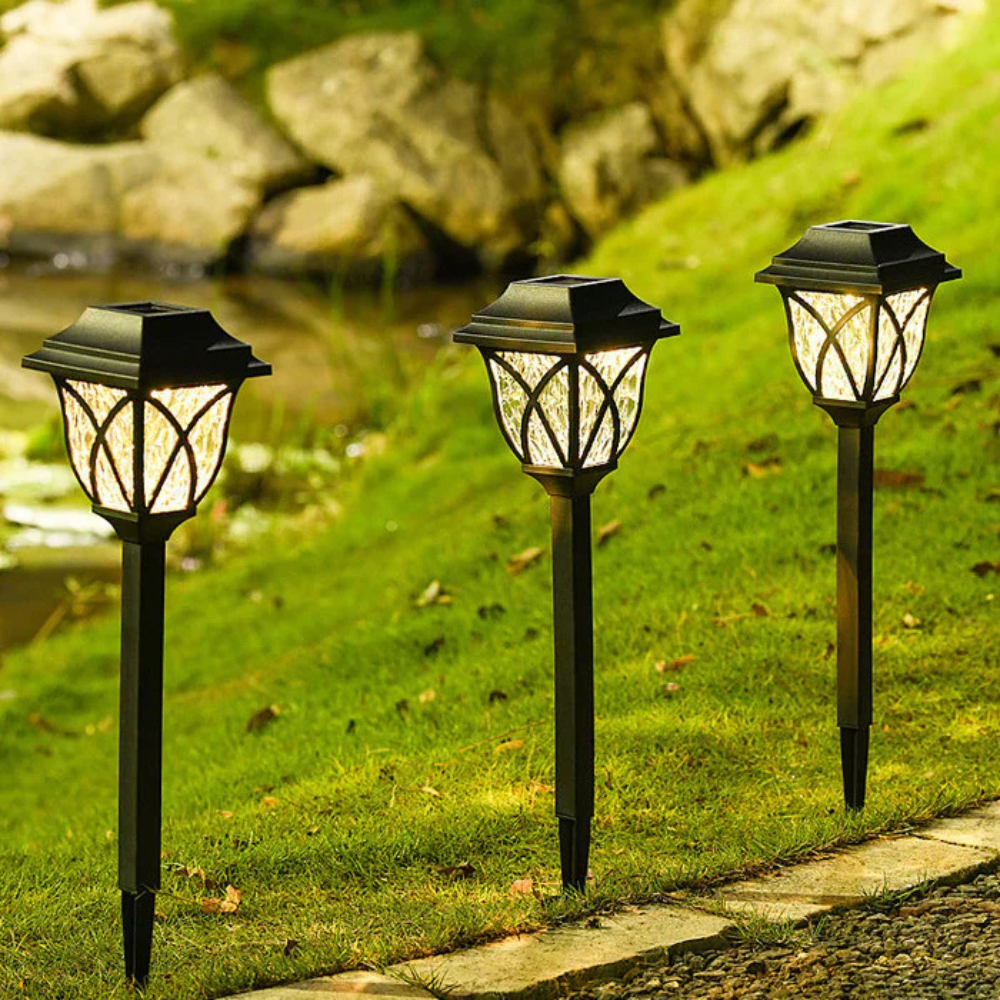 Solar Gartenleuchte LED Warmweiß – Wasserdichte Solar Wegeleuchte mit Erdspieß für Außen | Garten, Terrasse & Wegebeleuchtung
