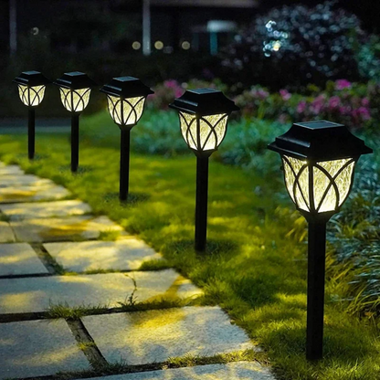 Solar Gartenleuchte LED Warmweiß – Wasserdichte Solar Wegeleuchte mit Erdspieß für Außen | Garten, Terrasse & Wegebeleuchtung