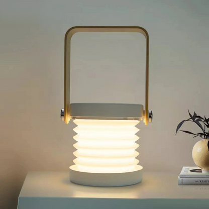 Tragbare LED Design Lampe – dimmbar, warmweiß, faltbares Nachtlicht & Akku – Tischlampe für Wohnzimmer & Schlafzimmer