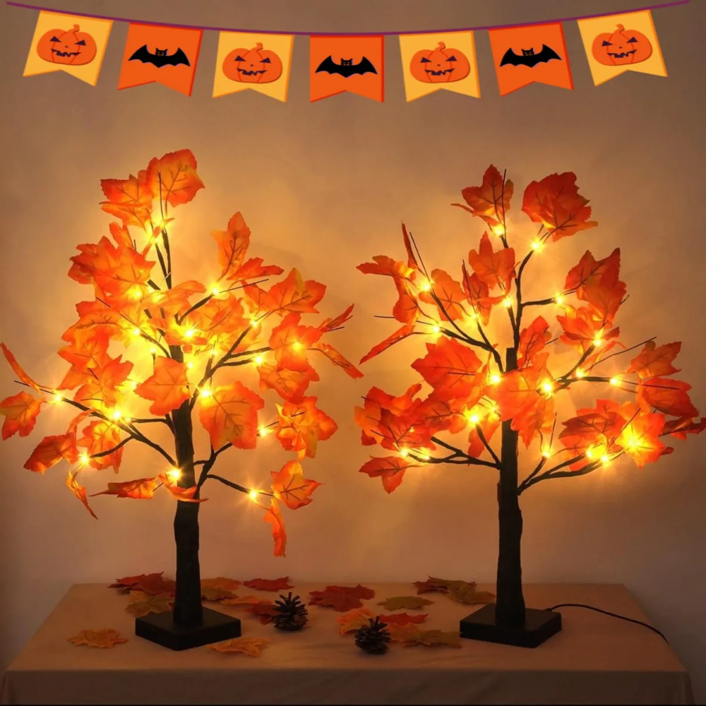 LED Ahornbaum Lampe – Herbst Deko Lichtbaum mit warmweißen LEDs | Deko Baum für Wohnzimmer & Tisch