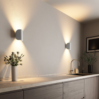 LED Wandlampe Up & Down – moderne Wandleuchte Innen in Schwarz/Weiß, warmweiß, minimalistisch, Wandbeleuchtung für Wohnzimmer, Flur & Schlafzimmer