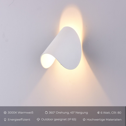 LED Wandlampe Up & Down – moderne Wandleuchte Innen in Schwarz/Weiß, warmweiß, minimalistisch, Wandbeleuchtung für Wohnzimmer, Flur & Schlafzimmer