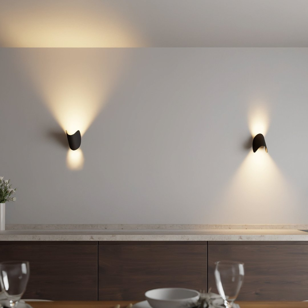 LED Wandlampe Up & Down – moderne Wandleuchte Innen in Schwarz/Weiß, warmweiß, minimalistisch, Wandbeleuchtung für Wohnzimmer, Flur & Schlafzimmer