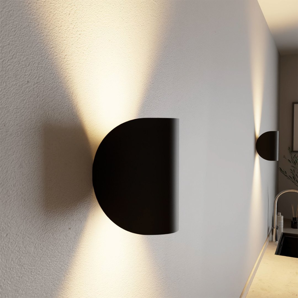 LED Wandlampe Up & Down – moderne Wandleuchte Innen in Schwarz/Weiß, warmweiß, minimalistisch, Wandbeleuchtung für Wohnzimmer, Flur & Schlafzimmer
