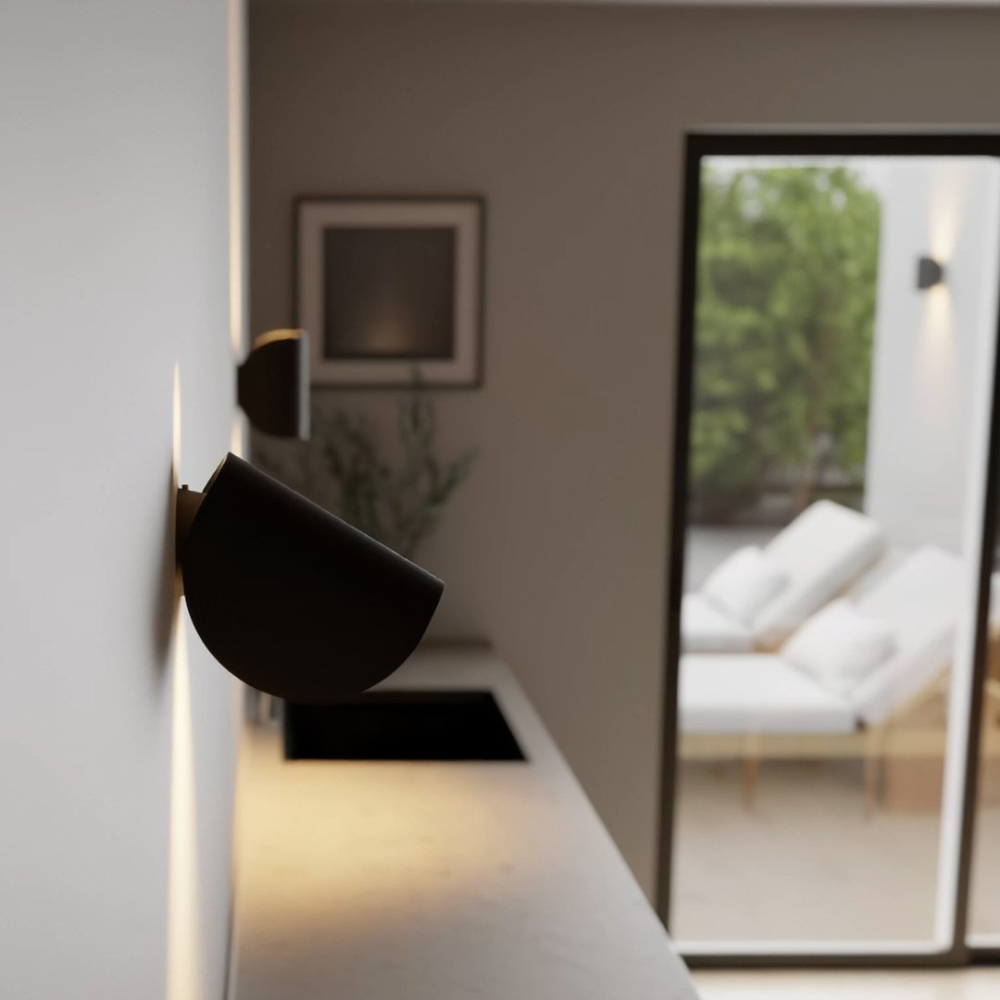 LED Wandlampe Up & Down – moderne Wandleuchte Innen in Schwarz/Weiß, warmweiß, minimalistisch, Wandbeleuchtung für Wohnzimmer, Flur & Schlafzimmer