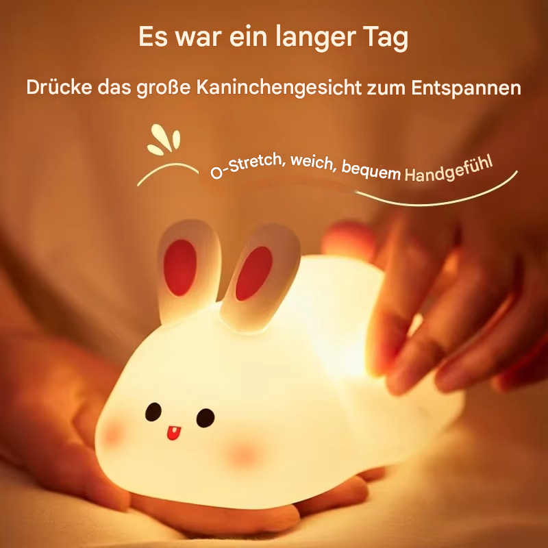 LED Nachtlicht Kinder Hase – Dimmbares Silikon Schlaflicht mit 3 Helligkeitsstufen & Touch-Steuerung