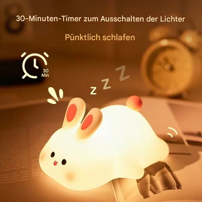 LED Nachtlicht Kinder Hase – Dimmbares Silikon Schlaflicht mit 3 Helligkeitsstufen & Touch-Steuerung