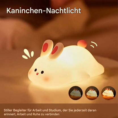 LED Nachtlicht Kinder Hase – Dimmbares Silikon Schlaflicht mit 3 Helligkeitsstufen & Touch-Steuerung