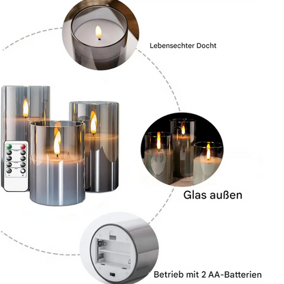 Flammlosen LED Kerzen Set – Realistische Flamme • Deko Stimmungslicht • 3 Varianten erhältlich