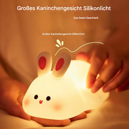 LED Nachtlicht Kinder Hase – Dimmbares Silikon Schlaflicht mit 3 Helligkeitsstufen & Touch-Steuerung