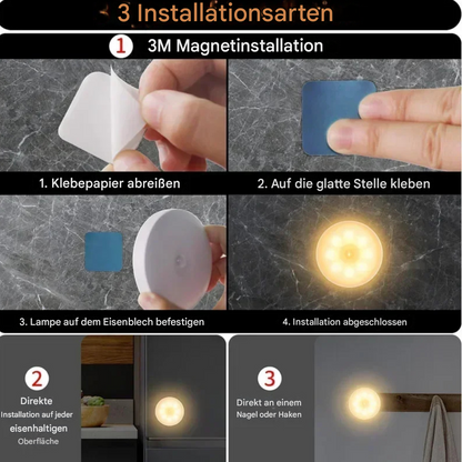 Kabellose LED Deckenleuchte mit Fernbedienung – dimmbar, wiederaufladbar & magnetisch – Innenbeleuchtung/Nachtlicht