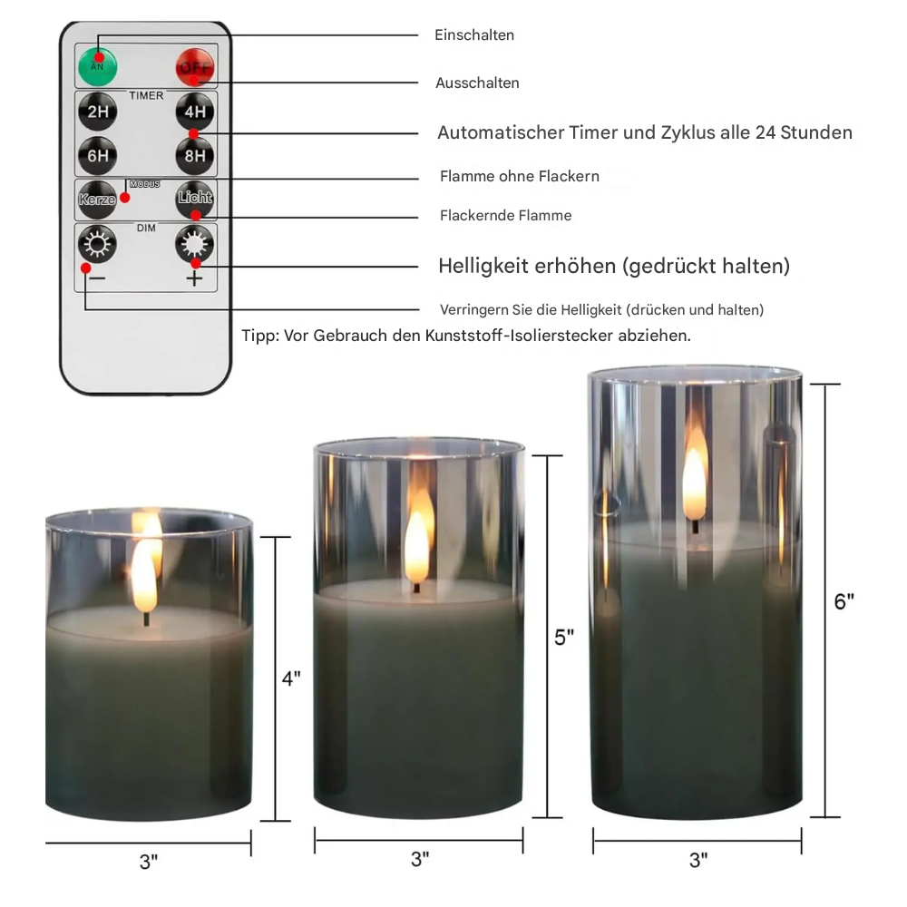Flammlosen LED Kerzen Set – Realistische Flamme • Deko Stimmungslicht • 3 Varianten erhältlich