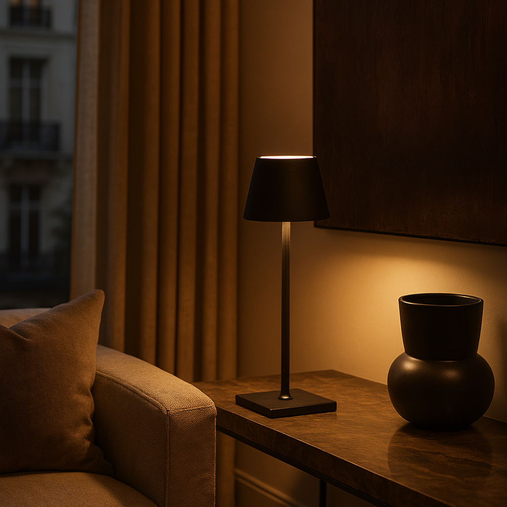 Kabellose LED Akku Tischlampe – Dimmbare Designleuchte für Innen- & Außenbereiche