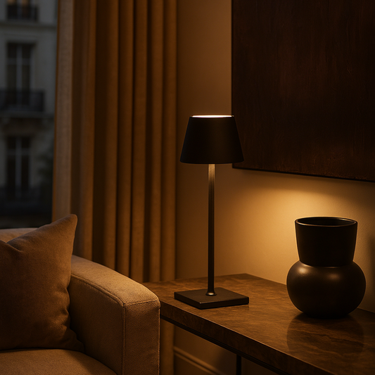 Kabellose LED Akku Tischlampe – Dimmbare Designleuchte für Innen- & Außenbereiche