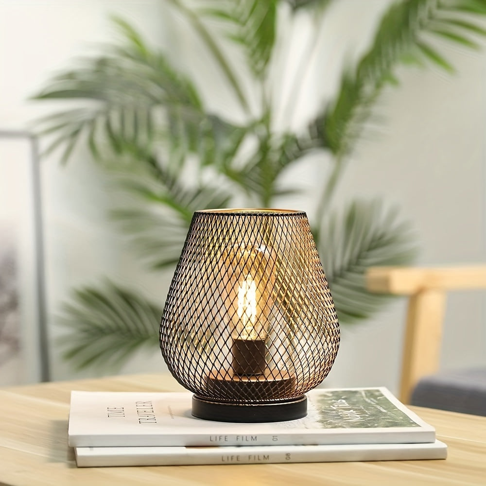 Industrielle Tischlampe aus Metall – Vintage Deko Lampe mit E27 Fassung für Wohnzimmer, Schlafzimmer & Büro