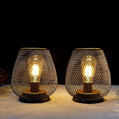 Industrielle Tischlampe aus Metall – Vintage Deko Lampe mit E27 Fassung für Wohnzimmer, Schlafzimmer & Büro