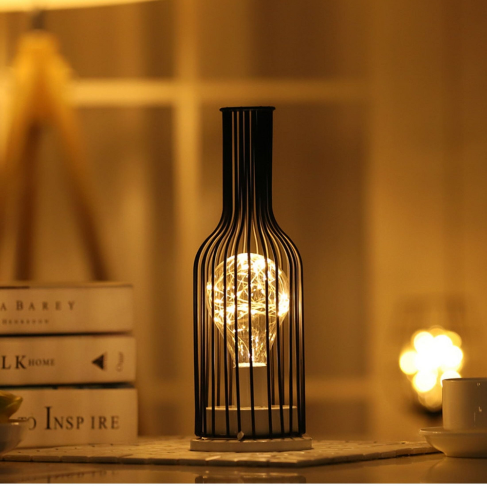 LED Tischlampe im Vintage Design – Deko Lampe aus Metall für Wohnzimmer & Schlafzimmer – Warmweißes Stimmungslicht