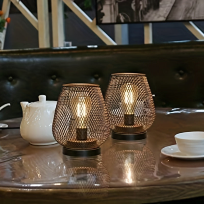 Industrielle Tischlampe aus Metall – Vintage Deko Lampe mit E27 Fassung für Wohnzimmer, Schlafzimmer & Büro