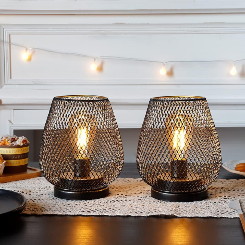 Industrielle Tischlampe aus Metall – Vintage Deko Lampe mit E27 Fassung für Wohnzimmer, Schlafzimmer & Büro