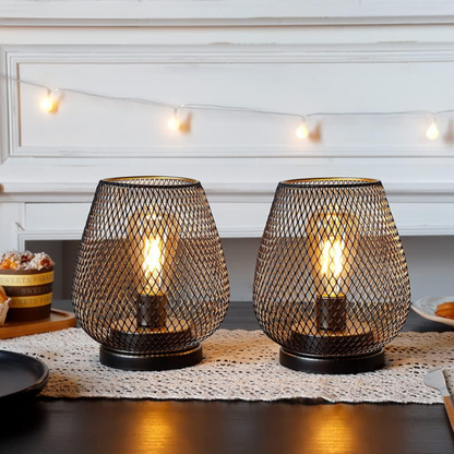 Industrielle Tischlampe aus Metall – Vintage Deko Lampe mit E27 Fassung für Wohnzimmer, Schlafzimmer & Büro