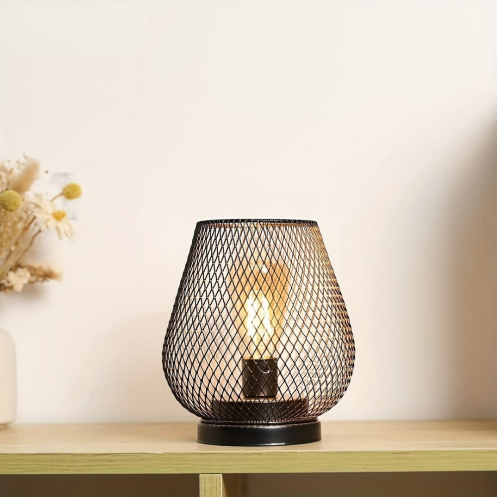 Industrielle Tischlampe aus Metall – Vintage Deko Lampe mit E27 Fassung für Wohnzimmer, Schlafzimmer & Büro
