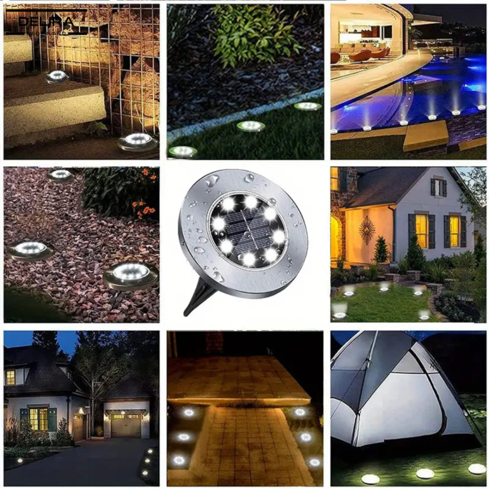 Solar Bodenleuchte LED – Outdoor Gartenbeleuchtung – Wasserdicht Bodenspot – Solar Wegeleuchte für Terrasse/Beet/Weg – Warmweiß & Kaltweiß