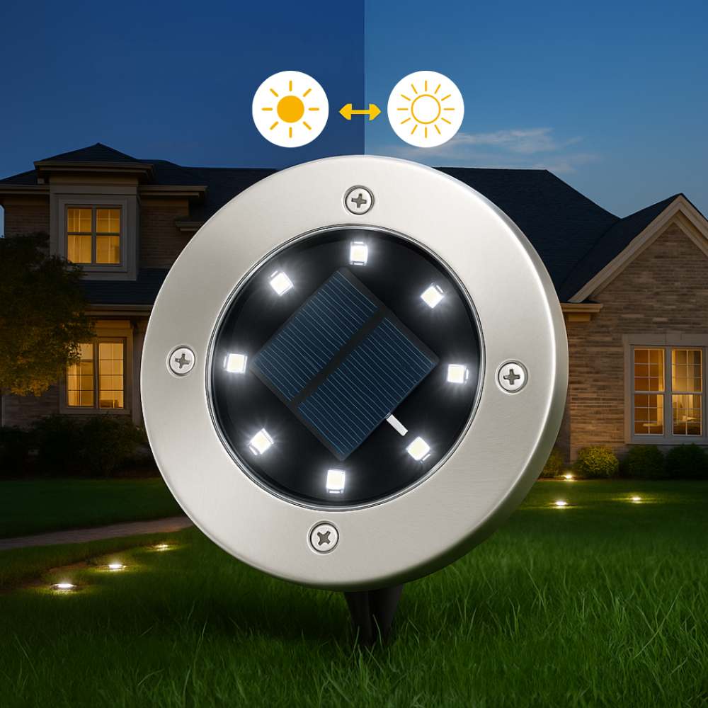 Solar Bodenleuchte LED – Outdoor Gartenbeleuchtung – Wasserdicht Bodenspot – Solar Wegeleuchte für Terrasse/Beet/Weg – Warmweiß & Kaltweiß