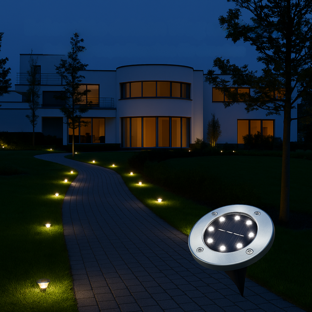 Solar Bodenleuchte LED – Outdoor Gartenbeleuchtung – Wasserdicht Bodenspot – Solar Wegeleuchte für Terrasse/Beet/Weg – Warmweiß & Kaltweiß