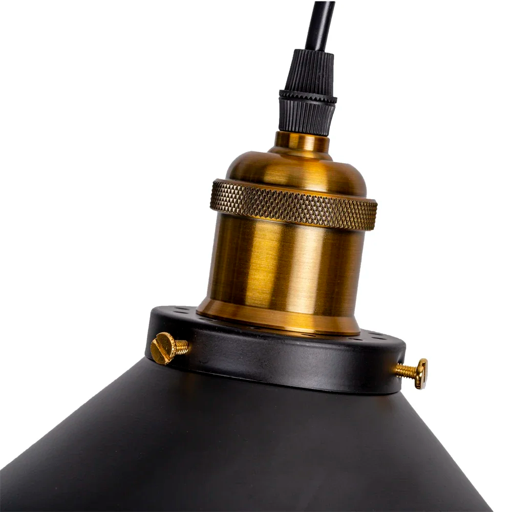 Retro Industrie Pendelleuchte Schwarz – Vintage Hängelampe aus Metall mit E27 Fassung für Esszimmer, Küche & Wohnzimmer