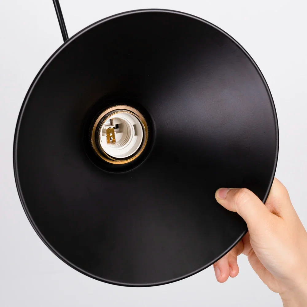 Retro Industrie Pendelleuchte Schwarz – Vintage Hängelampe aus Metall mit E27 Fassung für Esszimmer, Küche & Wohnzimmer