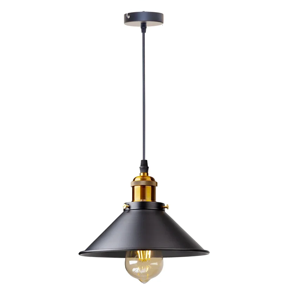Retro Industrie Pendelleuchte Schwarz – Vintage Hängelampe aus Metall mit E27 Fassung für Esszimmer, Küche & Wohnzimmer
